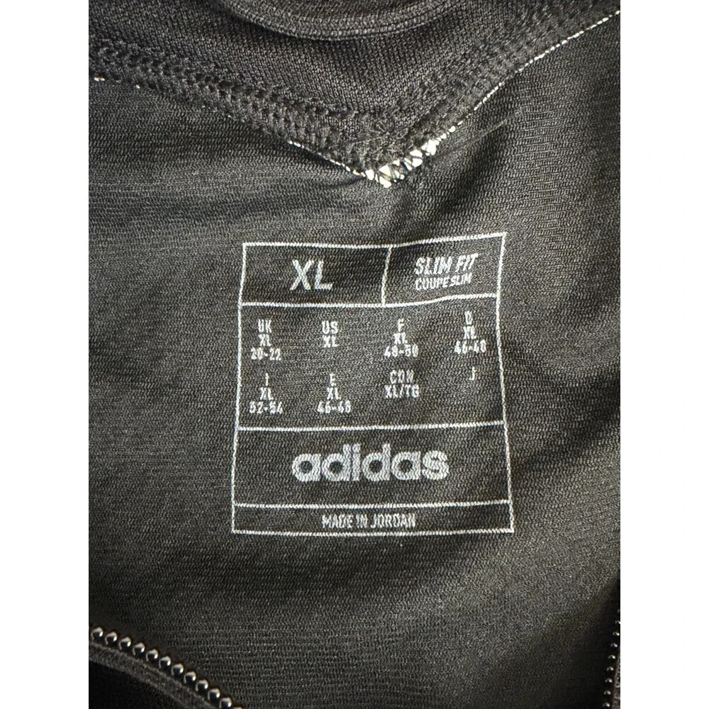 adidas AEROREADY Track Jacket XL Black White 3 Stripes Full Zip NWT